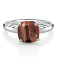 thumbnail image 1 of Gem Stone King 10K White Gold Red Tiger Eye Solitaire Engagement Ring for Women (2.00 Cttw, Cushion 8MM, Gemstone Birthstone, Available in Size 5, 6, 7, 8, 9), 1 of 4
