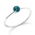 thumbnail image 1 of Gem Stone King 10K White Gold Round London Blue Topaz Women Engagement Ring (0.33 Cttw, Gemstone Birthstone, Available in Size 5, 6, 7, 8, 9), 1 of 6