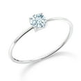 thumbnail image 1 of Gem Stone King 10K White Gold Sky Blue Aquamarine Engagement Ring for Women (0.25 Cttw, Round 4MM, Gemstone Birthstone, Available in Size 5, 6, 7, 8, 9), 1 of 6