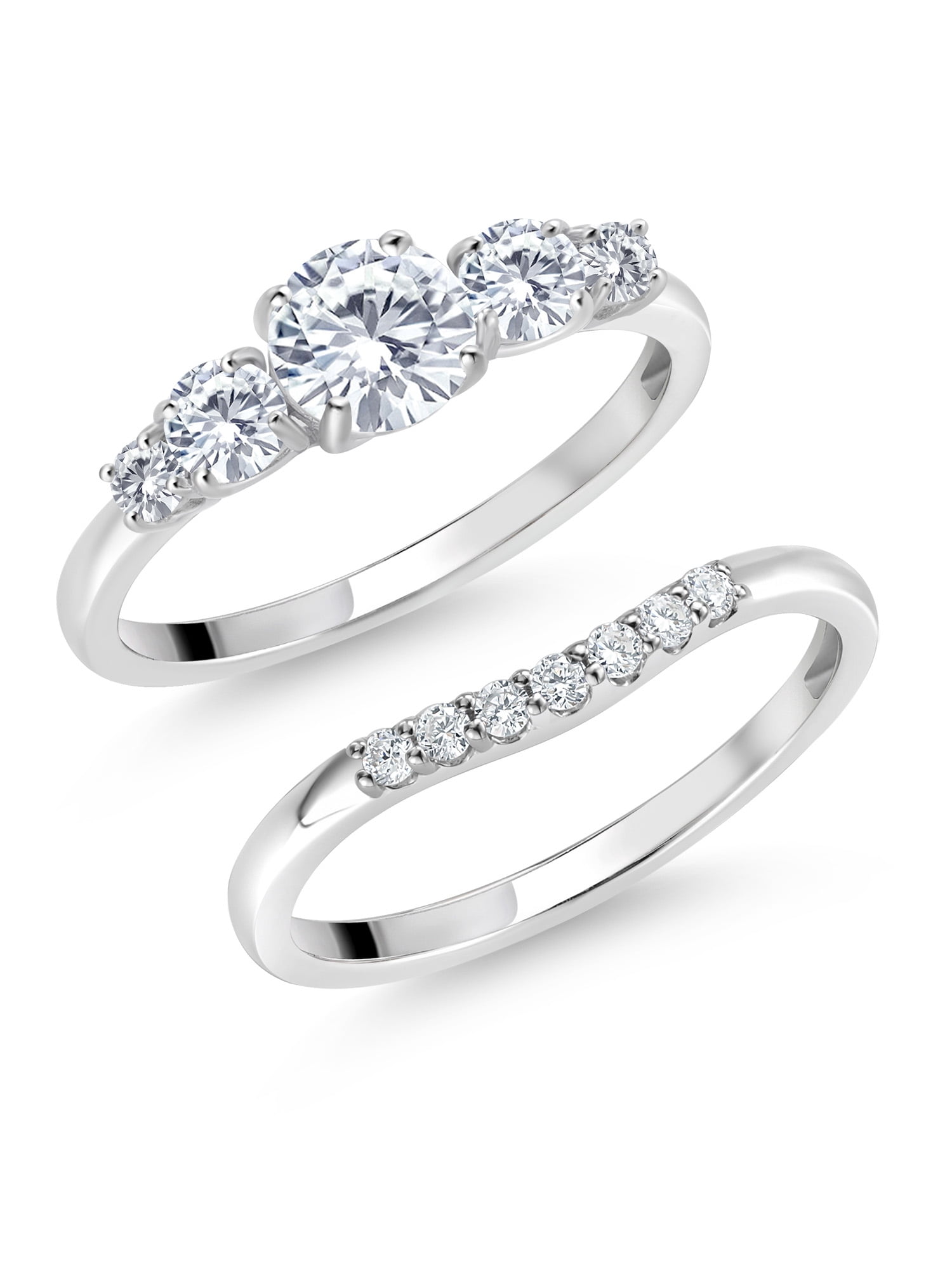 Gem Stone King 14K White Gold 4mm Birthstone Ring