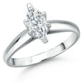 thumbnail image 1 of Gem Stone King 10K White Gold White Moissanite Engagement Ring for Women | 0.50 Cttw | Marquise 8X4MM | Gemstone Birthstone | Size 5, 1 of 6