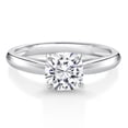thumbnail image 1 of Gem Stone King 10K White Gold White Moissanite Solitaire Engagement Ring for Women (1.10 Cttw, Gemstone, Cushion 6MM), 1 of 4