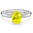 thumbnail image 1 of Gem Stone King 10K White and Yellow Gold Canary Mystic Topaz Solitaire Engagement Ring for Women (1.56 Cttw, Oval 8X6MM, Gemstone Birthstone, Available in Size 5, 6, 7, 8, 9), 1 of 4