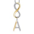 thumbnail image 1 of Gem Stone King 10K Yellow Gold and 925 Sterling Silver White Lab Grown Diamond Initial Letter Charm Infinity Pendant Necklace for Women by Keren Hanan with 18 inch Chain, 1 of 6
