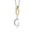 thumbnail image 1 of Gem Stone King 10K Yellow Gold and 925 Sterling Silver White Moissanite Initial Letter Charm Pendant Necklace for Women by Keren Hanan with 18 inch Chain, 1 of 3