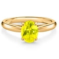 thumbnail image 1 of Gem Stone King 10K Yellow Gold Canary Mystic Topaz Solitaire Engagement Ring for Women (1.56 Cttw, Oval 8X6MM, Gemstone Birthstone, Available in Size 5, 6, 7, 8, 9), 1 of 4