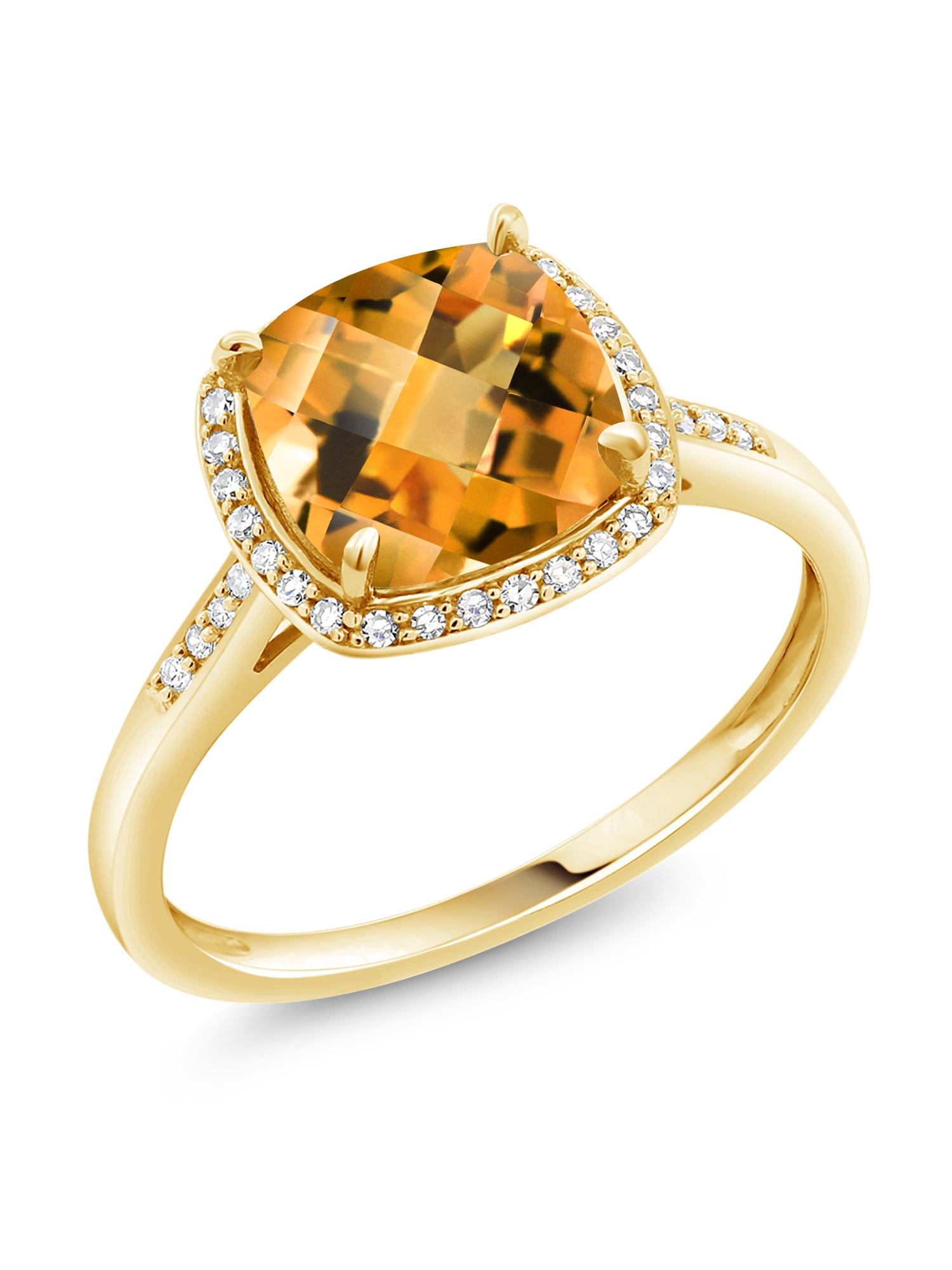 10k or 14k White or Yellow Gold Cushion Gemstone & Diamond Rings 10k or 14k White or Yellow Gold Cushion Gemstone & Diamond Rings