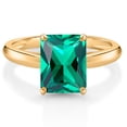 thumbnail image 1 of Gem Stone King 10K Yellow Gold Green Nano Emerald Solitaire Engagement Ring for Women (2.00 Cttw, Emerald Cut 9X7MM, Gemstone May Birthstone, Available in Size 5, 6, 7, 8, 9), 1 of 7