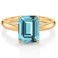 thumbnail image 1 of Gem Stone King 10K Yellow Gold Ice Blue Topaz Solitaire Engagement Ring for Women (2.65 Cttw, Octagon 9X7MM, Gemstone November Birthstone, Available in Size 5, 6, 7, 8, 9), 1 of 7