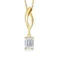 thumbnail image 1 of Gem Stone King 10K Yellow Gold Lab Grown Diamond Pendant Necklace for Women | 0.65 Ct| Gemstone April Birthstone | Emerald Cut 6X4MM | DEF Color | VVS-VS Clarity | With 18 inch Chain, 1 of 6