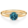 thumbnail image 1 of Gem Stone King 10K Yellow Gold London Blue Topaz Solitaire Engagement Ring for Women | 1.10 Cttw | Round 6MM | Gemstone Birthstone | Size 5,6,7,8,9, 1 of 4