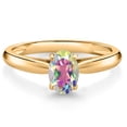 thumbnail image 1 of Gem Stone King 10K Yellow Gold Mercury Mist Mystic Topaz Solitaire Engagement Ring for Women (1.00 Cttw, Oval 7X5MM, Gemstone Birthstone, Available in Size 5, 6, 7, 8, 9), 1 of 4