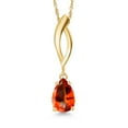 thumbnail image 1 of Gem Stone King 10K Yellow Gold Poppy Topaz Pendant Necklace for Women | 1.00 Cttw | Gemstone November Birthstone | Pear Shape 8X5MM | With 18 inch Chain, 1 of 6