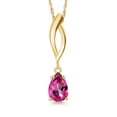 thumbnail image 1 of Gem Stone King 10K Yellow Gold Pure Pink Mystic Topaz Pendant Necklace for Women | 0.82 Cttw | Gemstone November Birthstone | Pear Shape 7X5MM | With 18 inch Chain, 1 of 6