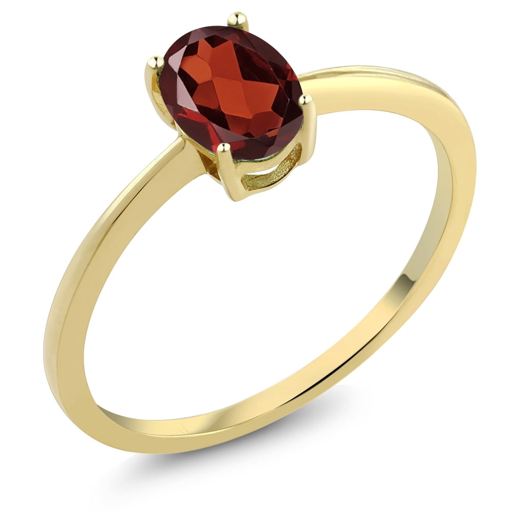 Stunning 14k Yellow Gold January Birthstone Ring With Genuine Garnet - Handcrafted In USA (Size 6) - View #10