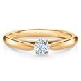 thumbnail image 1 of Gem Stone King 10K Yellow Gold Sky Blue Aquamarine Solitaire Engagement Ring for Women (0.17 Cttw, Gemstone March Birthstone, Round 3.5MM, Size 7), 1 of 4