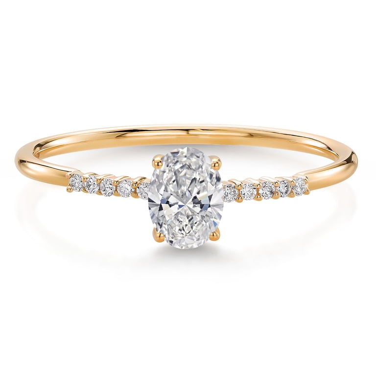 Gem Stone King 10K White Gold White Lab Grown Diamond 5 Stone Wedding Band Ring | 0.75 Cttw | Round 3.4MM | Wedding Engagement Anniversary Promise Ring For Women | E-F