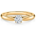 thumbnail image 1 of Gem Stone King 10K Yellow Gold White Zirconia Solitaire Engagement Ring for Women (Size 6, 0.25 Cttw, Gemstone, Round 4MM), 1 of 4