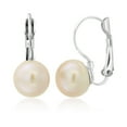 thumbnail image 1 of Gem Stone King 10mm Peach Color Shell Pearl Earrings with Lever Back, 1 of 4