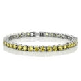 thumbnail image 1 of Gem Stone King 12.00 Cttw Round Cut Canary Yellow Cubic Zirconias CZ Tennis Bracelet for Women | 7 inch, 1 of 4