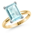 thumbnail image 1 of Gem Stone King 14K Two Tone Gold Sky Blue Topaz Engagement Ring for Women | 5.50 Cttw | Octagon 11X9MM | Gemstone November Birthstone | Size 8, 1 of 6
