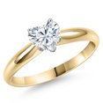 thumbnail image 1 of Gem Stone King 14K Two Tone Gold White Moissanite Solitaire Engagement Ring for Women | 1.08 Cttw | Heart Shape 6.5MM | Available in Size 5,6,7,8,9, 1 of 7