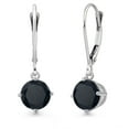 thumbnail image 1 of Gem Stone King 14K White Gold Black Zirconia Earrings for Women | 3.00 Cttw | Gemstone Birthstone | Round 6MM, 1 of 6
