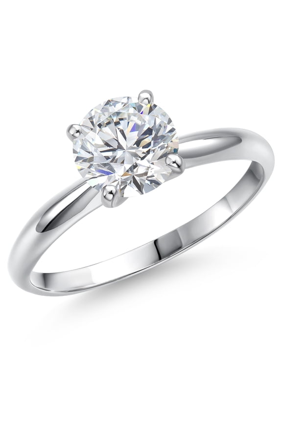 14K White Gold IGI Certified Lab Grown Diamond Solitaire Engagement Ring for Women | 1.50 Ct Round Cut | D-E Color | VS1-VS2 Clarity | Size 6