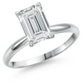 thumbnail image 1 of Gem Stone King 14K White Gold IGI Certified Lab Grown Diamond Solitaire Engagement Ring for Women | 2 Ct Emerald Cut | F-G Color | VS Clarity | Size 7, 1 of 6