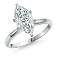 thumbnail image 1 of Gem Stone King 14K White Gold IGI Certified Lab Grown Diamond Solitaire Engagement Ring for Women | 2 Ct Marquise Cut | E-F Color | VS1-VS2 Clarity (Size 7), 1 of 7
