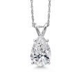 thumbnail image 1 of Gem Stone King 14K White Gold IGI Certified White Lab Grown Diamond Teardrop Pendant Necklace for Women | 1.50 Cttw | D-E Color | VS1-VS2 Clarity | Pear Shape 10X7MM | With 18 inch Chain, 1 of 6