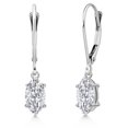 thumbnail image 1 of Gem Stone King 14K White Gold Lab Grown Diamond Leverback Earrings for Women | 0.88 Cttw | Gemstone April Birthstone | DEF Color | VVS-VS Clarity | Marquise 8X4MM, 1 of 6