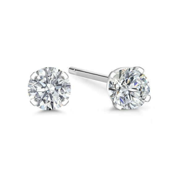 Gem Stone King 14K White Gold Lab Grown Diamond Stud Earrings for Women Men (0.20 Cttw, E-F Color, VS1-VS2 Clarity)