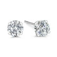 thumbnail image 1 of Gem Stone King 14K White Gold Lab Grown Diamond Stud Earrings for Women Men (0.33 Cttw, E-F Color, VS1-VS2 Clarity), 1 of 7