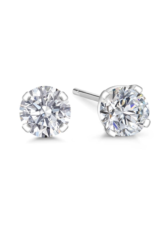 14K White Gold Lab Grown Diamond Stud Earrings for Women Men (1/2 Cttw, E-F Color, VS1-VS2 Clarity)