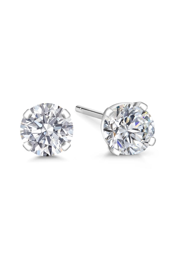 14K White Gold Lab Grown Diamond Stud Earrings for Women Men (1/2 Cttw, E-F Color, VS1-VS2 Clarity)