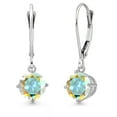 thumbnail image 1 of Gem Stone King 14K White Gold Mercury Mist Mystic Topaz Earrings for Women | 2.00 Cttw | Gemstone November Birthstone | Round 6MM, 1 of 6
