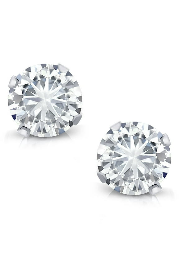 14K White Gold Moissanite Earrings | Round 4.5MM Moissanite from Stud Earrings | 0.66 Cttw | White Gold Earrings for Women Men