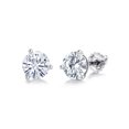 thumbnail image 2 of 1 Carat Round Created Diamond Stud Earrings In 14K White Gold - Martini Screw Backs, VVS1 2 of 5