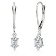 thumbnail image 1 of Gem Stone King 14K White Gold White Moissanite Earrings for Women | 0.46 Cttw | Gemstone Birthstone | Marquise 6X3MM, 1 of 7