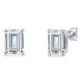 thumbnail image 1 of Gem Stone King 14K White Gold White Zirconia Stud Basket Setting Earrings for Women Men | 8.04 Cttw | Gemstone Birthstone | Octagon 9X7MM | Double Notch | Gold Earrings for Women Men, 1 of 6
