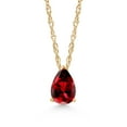 thumbnail image 1 of Gem Stone King 14K Yellow Gold Blazing Red Topaz Pendant Necklace for Women | 1.00 Cttw | Gemstone November Birthstone | Pear Shape 8X5MM | With 18 inch Chain, 1 of 6