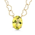 thumbnail image 1 of Gem Stone King 14K Yellow Gold Canary Mystic Topaz Pendant Necklace for Women | 1.56 Cttw | Gemstone November Birthstone | Oval 8X6MM | With 18 inch Chain, 1 of 6