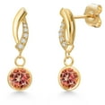 thumbnail image 1 of Gem Stone King 14K Yellow Gold Ecstasy Mystic Topaz and Lab Grown Diamond Earrings for Women | 2.05 Cttw | Gemstone November Birthstone | Round 6MM, 1 of 6