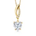 thumbnail image 1 of Gem Stone King 14K Yellow Gold G/H Lab Grown Diamond Pendant with Chain Set with Moissanite (1.83 Cttw), 1 of 7