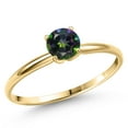 thumbnail image 1 of Gem Stone King 14K Yellow Gold Green Mystic Topaz Engagement Ring for Women | 1.00 Cttw | Round 6MM | Gemstone November Birthstone | Size 6, 1 of 6