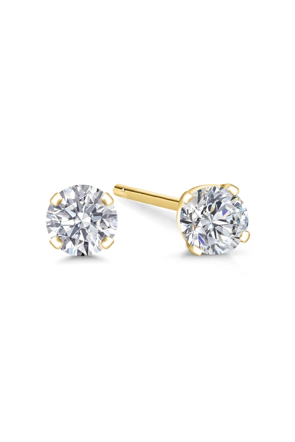 14K Yellow Gold Lab Grown Diamond Stud Earrings for Women Men (0.20 Cttw, E-F Color, VS1-VS2 Clarity)