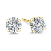 GEM STONE KING 14K Yellow Gold Lab Grown Diamond Stud Earrings for Women Men (0.60 Cttw, E-F Color, VS1-VS2 Clarity)