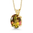 thumbnail image 1 of Gem Stone King 14K Yellow Gold Mango Mystic Topaz Pendant Necklace for Women (4.50 Cttw, Gemstone Birthstone, Oval 11X9MM, With 18 inch Chain), 1 of 4