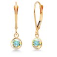 thumbnail image 1 of Gem Stone King 14K Yellow Gold Mercury Mist Mystic Topaz Drop Dangle Earring for Women with Leverback (1.10 Cttw, Gemstone Birthstone, Round 5MM), 1 of 5